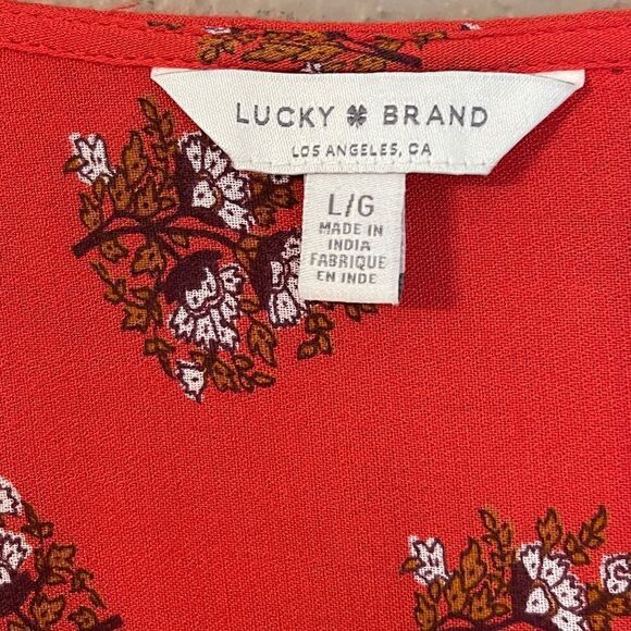 Lucky Brand Sawyer Wrap Boho Top Size L - Picture 7 of 9